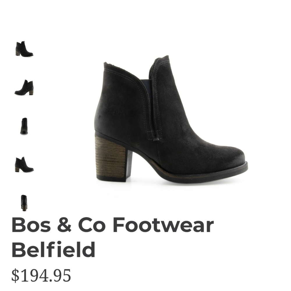 Bos. & Co. Women Belfield Ankle Leather Heels Boots shoes sz 41/10-10.5